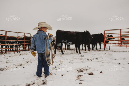 Farm Kid Holding Rope 61129