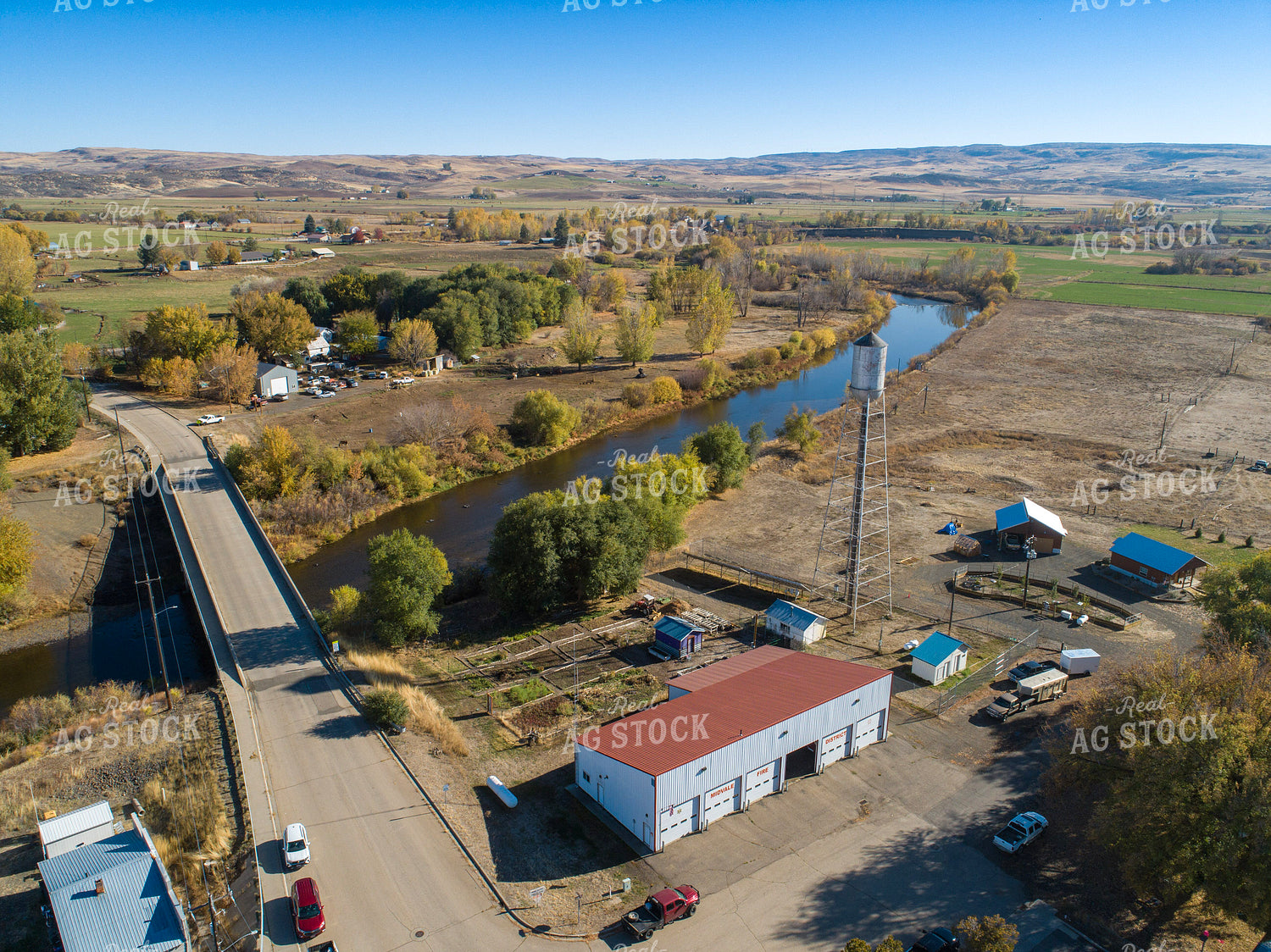 Aerial of Small Town Community 122037