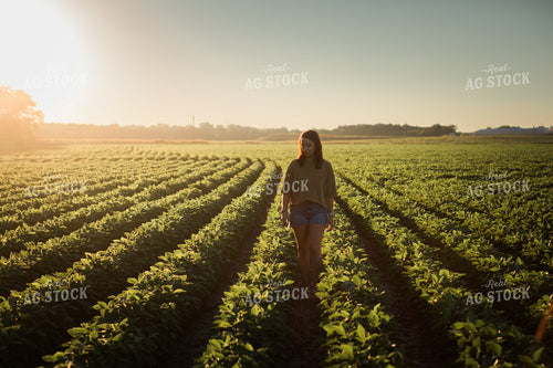 Farm Family Scouting Soybean Field 6081