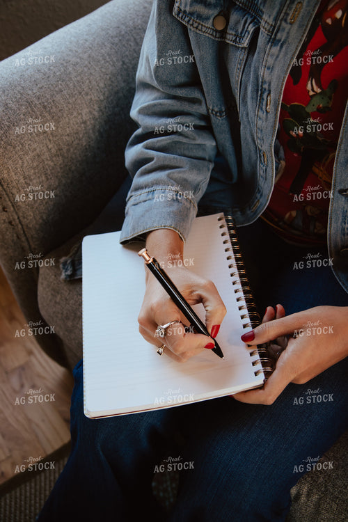 Farm Wife Writing in Notepad 67894