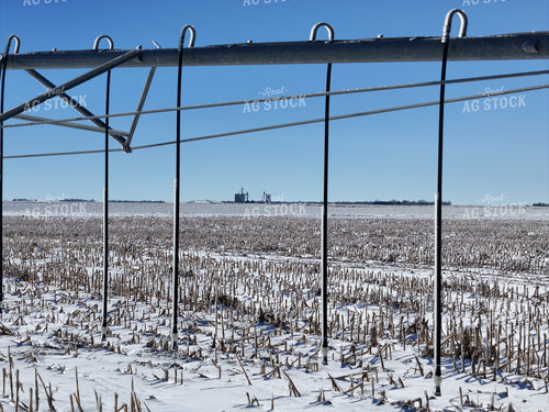 Irrigation Line on Snow Covered Corn Field 239091