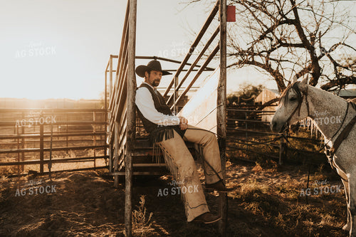 Cowboy with Horse 61185