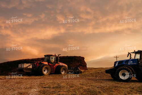 Packing Silage Pile at Sunset 196359
