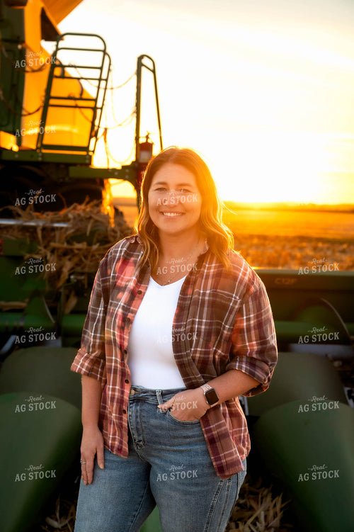 Female Farmer by Combine 115586
