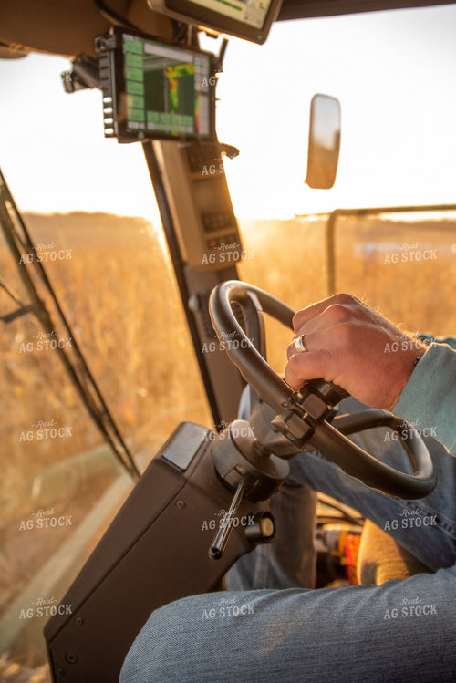 Farmer Driving Combine 76358