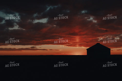Grain Bin Silhouette Sunset 58133