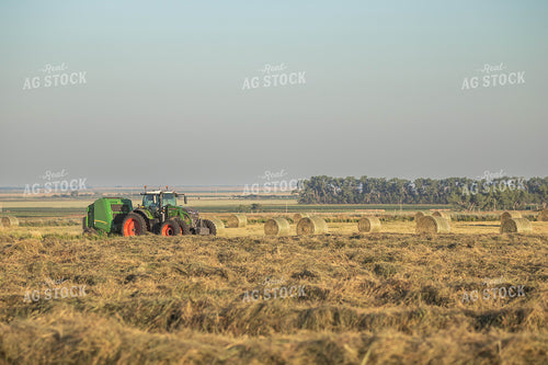 Tractor Baling Hay 72077