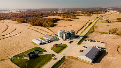 Rural Harvest Scene with On Farm Storage 9522