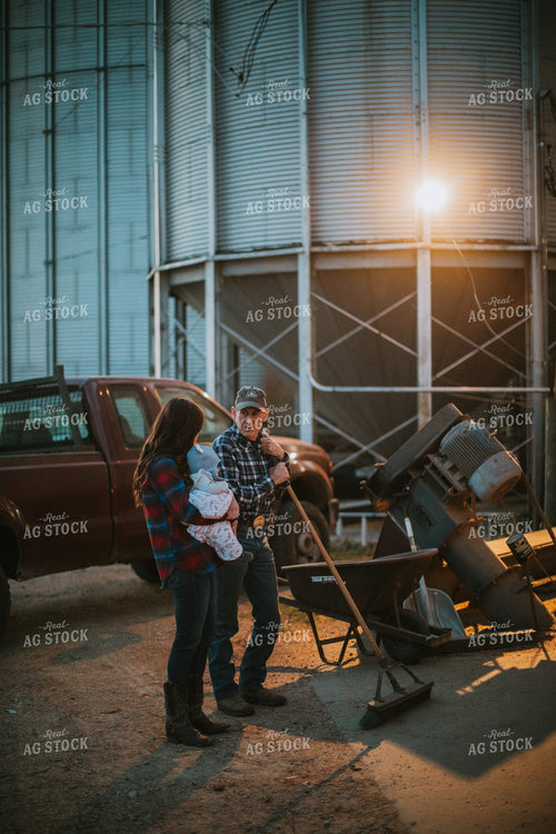 Farmer Unloading Soybeans From Semi Trailer 5148
