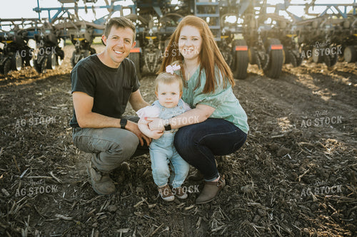 Farm Family in Field with Planter 4241