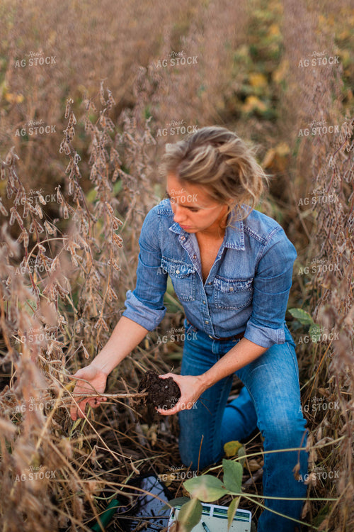 Female Agronomist Checking Beans 8361