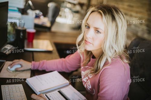 Woman Working at Computer 5307