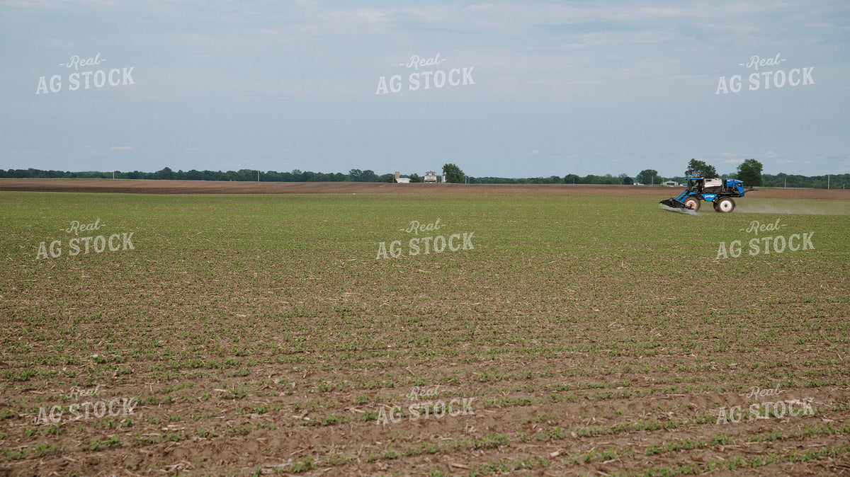 Self-Propelled Sprayer Applying Crop Protection to Early-Growth Field 401008