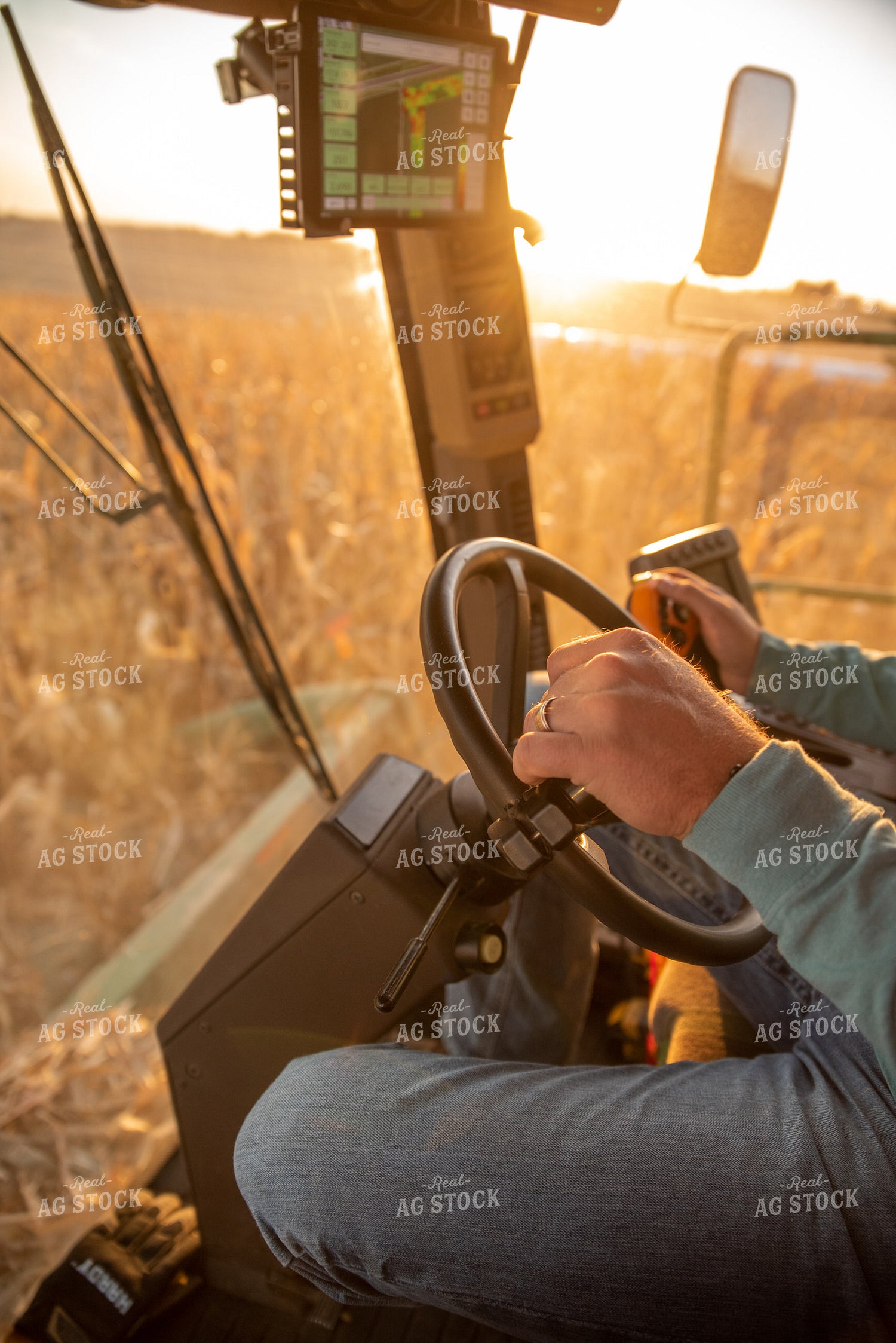 Farmer Driving Combine 76357