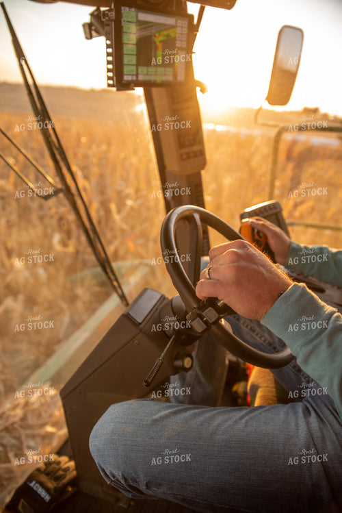 Farmer Driving Combine 76357