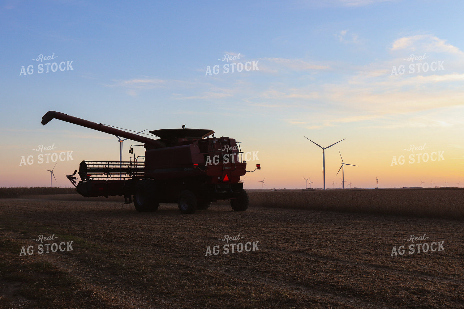 Combine and Windmill Silhouette 67036