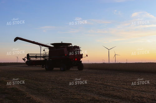 Combine and Windmill Silhouette 67036