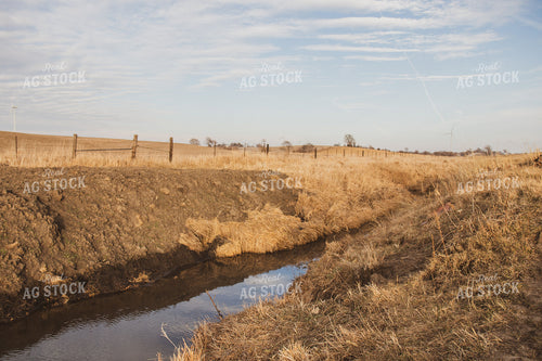 Waterway Running through Field Pasture 67241