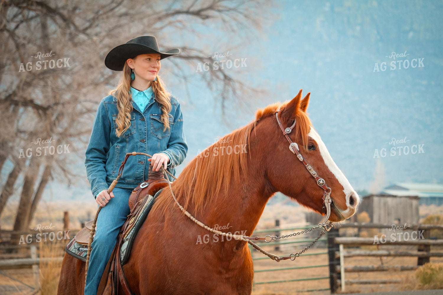 Female Rancher on Horse 78021