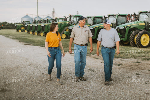Farmers Walking by Tractors 7780
