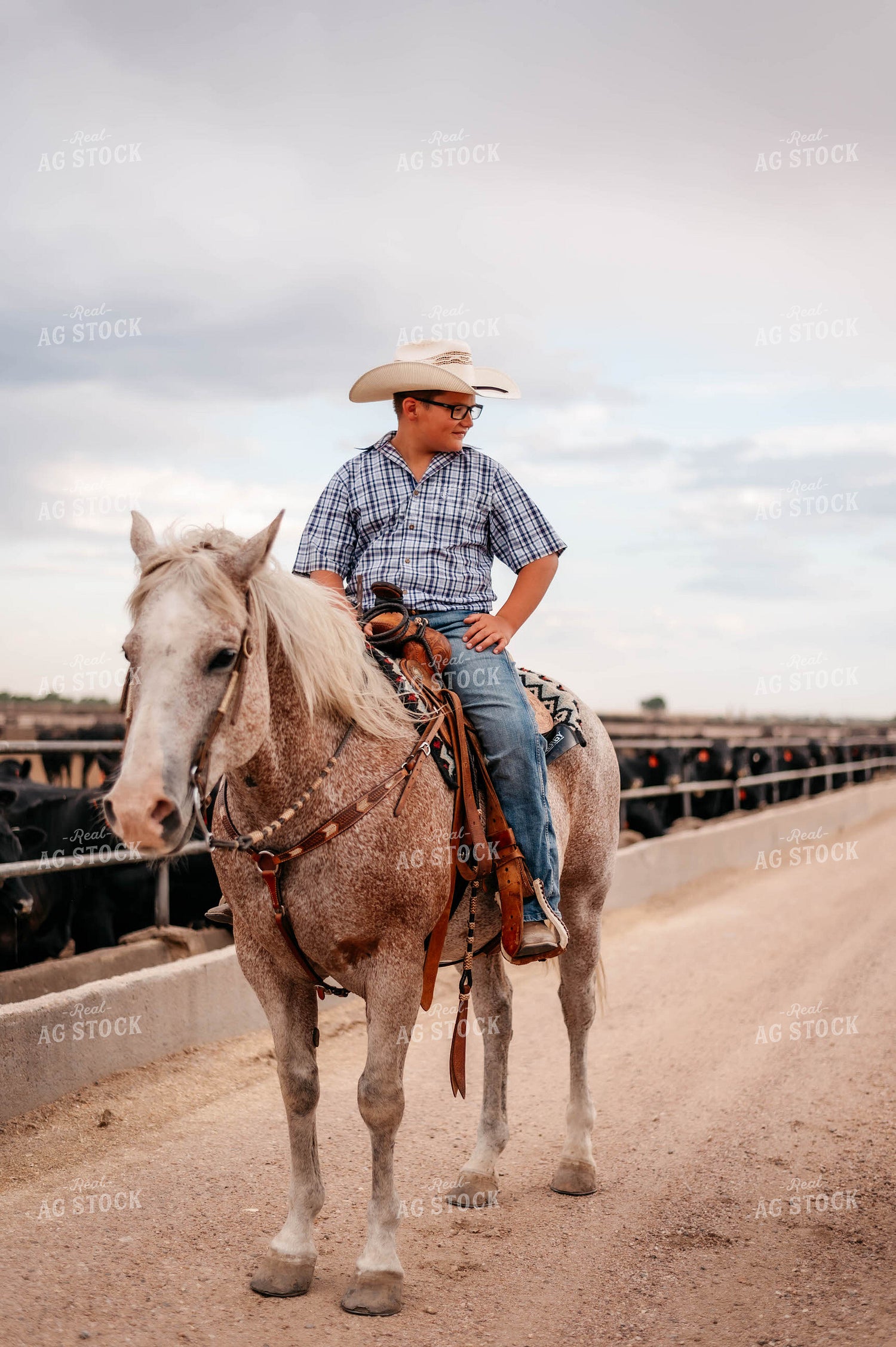 Ranch Kid on Horseback 218026