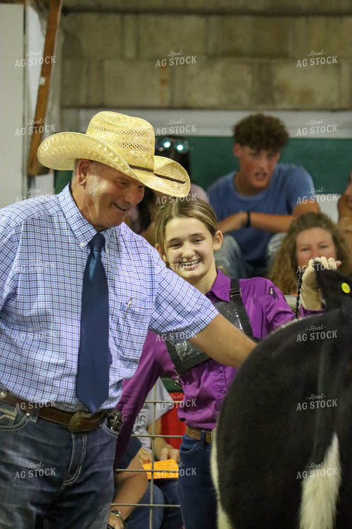Farm Kid Showing Cow 109059