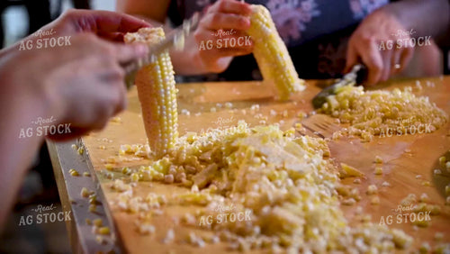 Cutting Sweet Corn off the Cob - 259