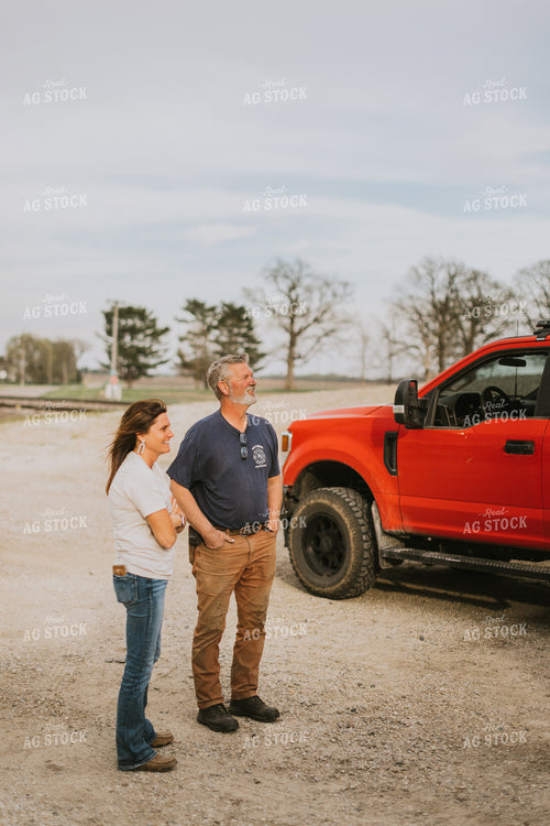 Farmers Talk Outside Truck 7599