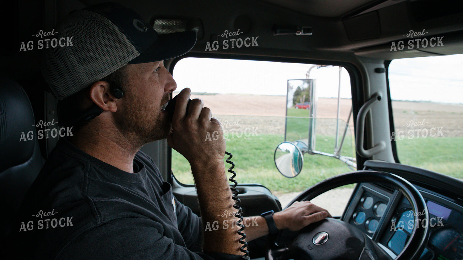 Farmer Driving Semi Truck 26278