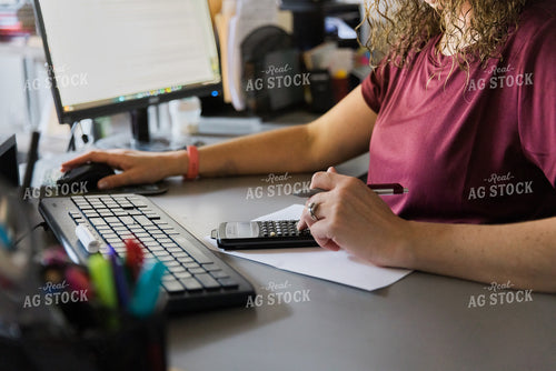 Female Farmer on Computer 8085