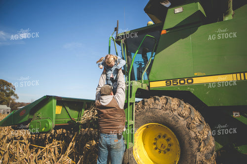 Farm Family Getting into Combine 169017