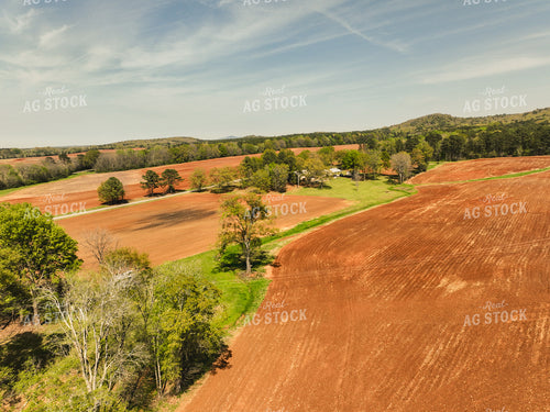 Aerial of Freshly Disked Ground 128119