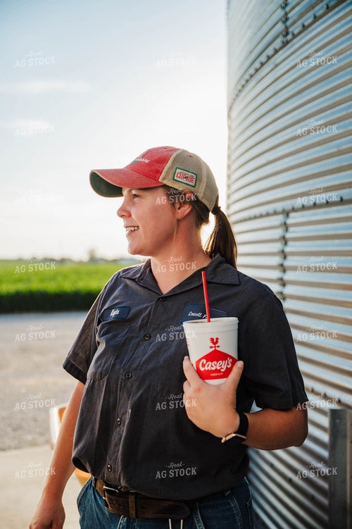 Female Farmer with Casey's Cup 115275