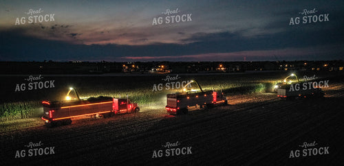 Silage Harvest at Night Drone 56214