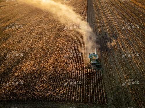 Aerial of Corn Harvest at Sunset 268231