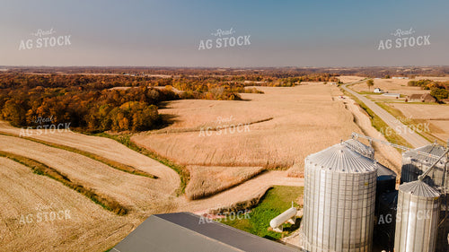 Rural Harvest Scene with On Farm Storage 9518