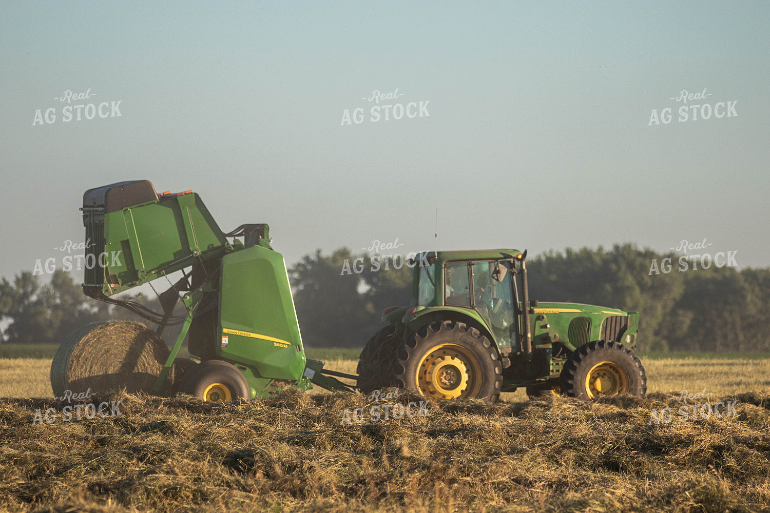 Tractor Baling Hay 72078