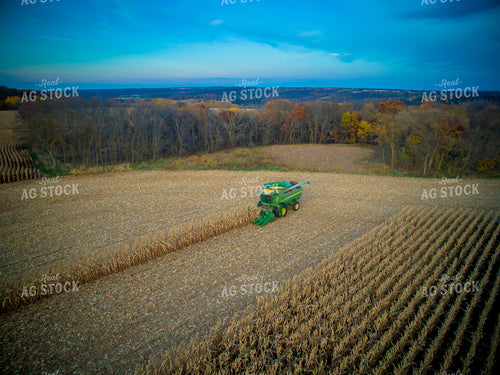 Aerial of Corn Harvest 250113