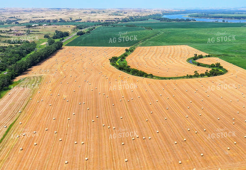 Aerial of Straw Bales 141645