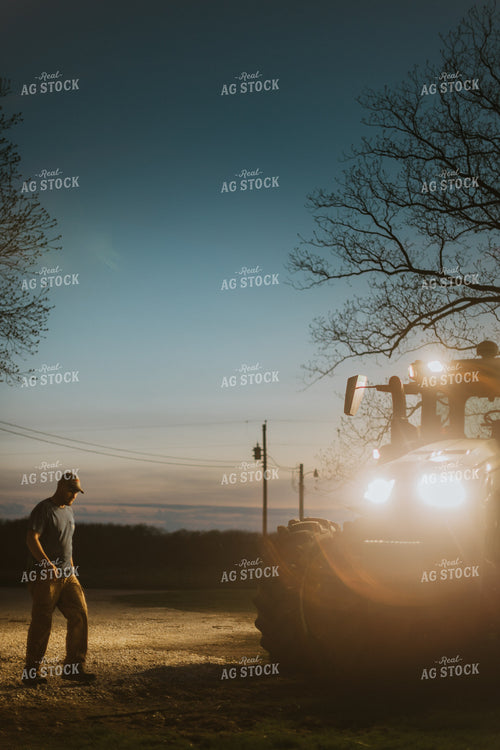 Farmer Walking Towards Tractor 7484