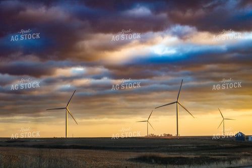 Wind Turbines in Sunset Light 214087