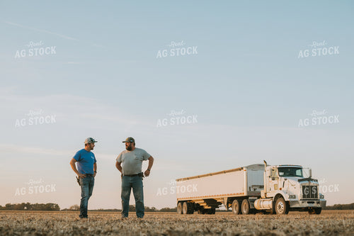 Male Farmers Talking in Soybean Field 6991