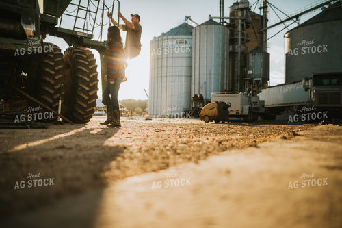 Farmer and Farm Wife with Combine 5048