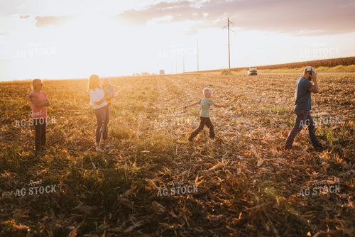 Farm Family Going for a Ride at Harvest 9380