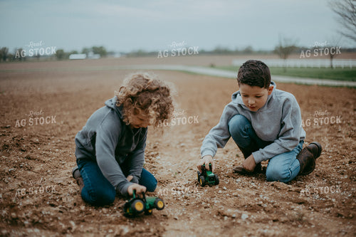 Farm Kids Playing in Field 111011