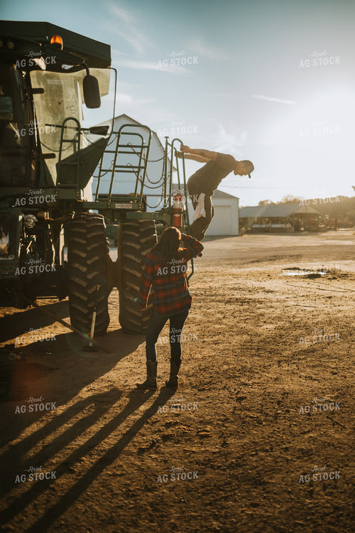 Farmer and Farm Wife with Combine 5049