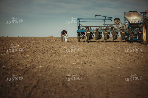 Farmer with Daughter and Planter 4204