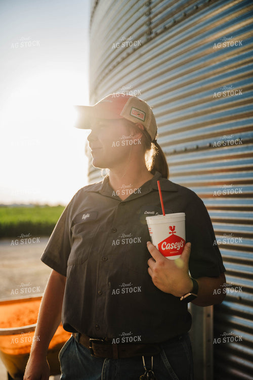 Female Farmer with Casey's Cup 115274