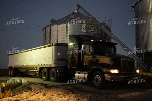 Semi Truck Near Grain Bins 50319