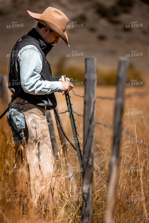 Rancher Fixing Fence 250063